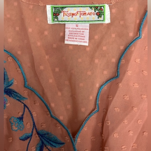 Flying Tomato embroidered wrap top - Picture 3 of 3